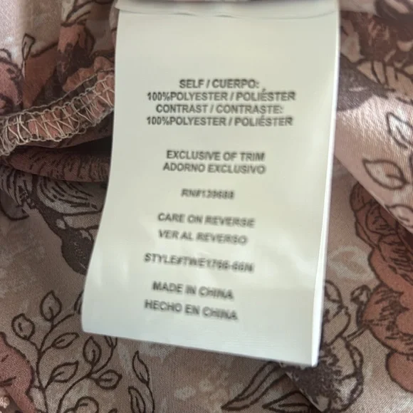 Altar’d State blouse light pink floral baby doll tiered peplum long slee… - Picture 8 of 8